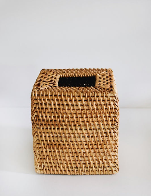 Rattan Tissue Box Cover